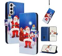 Cover Compatibile con Samsung Galaxy S21 FE Custodia Pelle Portafoglio a Libro Natale Disegni Cute Slot Schede Magnetica Supporto Flip Case per Galaxy S21 FE - San Nicola