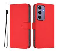 Cover Compatibile con Samsung Galaxy S24 Custodia Pelle Portafoglio a Libro Colorato Puro Slot per Schede Magnetica Flip Cover per Samsung Galaxy S24 Rosso