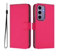 Cover Compatibile con Samsung Galaxy S24 Custodia Pelle Portafoglio a Libro Colorato Puro Slot per Schede Magnetica Flip Cover per Samsung Galaxy S24 Rosso Rosa