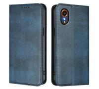 Cover Compatibile con Samsung Galaxy XCover 7 5G Custodia Pelle Portafoglio a Libro Colorato Puro Slot per Schede Magnetica Flip Retro Design Cover per Galaxy XCover 7 5G - Blu Marino