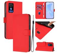 COVER Compatibile con TCL 501 T433D T433E display schermo 6.0 Custodia protezione STAND flip LIBRO case ANTIURTO antigraffio magnetica GEL TPU ECO PELLE portafoglio taschini interni vano card (Rosso)