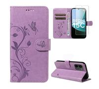 Cover Compatibile con Xiaomi Redmi 15C 4G/ 5G / Poco C85 EU Versione (Non per Global Versione), con 1 Pezzo Vetro Temperato Pellicola Protettiva, Pelle PU e Libro Flip Custodia - Viola
