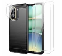 Cover Compatibile con Xiaomi Redmi A5 4G EU Versione (Non per Global Versione), con 2 Pezzi Vetro Temperato Pellicola Protettiva e 2 Pezzi Pellicola Fotocamera Custodia, Morbido Caso - Nero