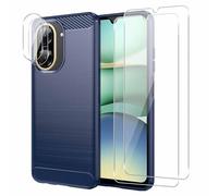 Cover Compatibile con Xiaomi Redmi A5 4G EU Versione (Non per Global Versione), con 2 Pezzi Vetro Temperato Pellicola Protettiva e 2 Pezzi Pellicola Fotocamera Custodia, Morbido Caso - Blu