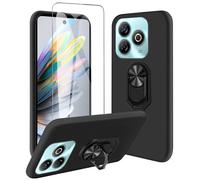 Cover Compatibile Con ZTE Blade A75 4G (6.56") Nero E Staffa Girevole a 360° E P