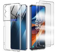 Cover Compatibile per TCL 50 SE/TCL 40 NxtPaper 4G con 2 Pellicola Vetro Temperato, Morbido Silicone ed Antiurto Protettivo Bumper TPU Gel Smartphone Custodia Case - Trasparente