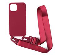 Cover con Collana Compatibile con iPhone 12 Pro Max,Case con Laccio per Il Collo Custodia con Cordino Soft silicone Case,Rosso