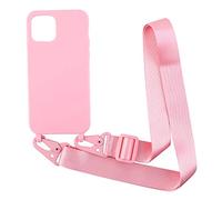 Cover con Collana Compatibile con iPhone 13 Pro 6.1,Case con Laccio per Il Collo Custodia con Cordino Soft silicone Case,Pink