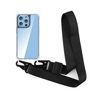 Cover con Collana Compatibile con iPhone 13 Pro 6.1,Trasparente Case con Laccio per Il Collo Custodia con Cordino,Nero