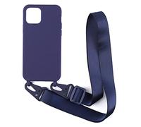 Cover con Collana Compatibile con iPhone 15,Case con Laccio per Il Collo Custodia con Cordino Soft silicone Case,Blu