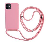 Cover con Collana Compatibile con iPhone 16 Plus,Case con Laccio per Il Collo Custodia con Cordino,Soft silicone Pink
