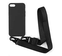 Cover con Collana Compatibile con iPhone 6 Plus/7 Plus/iPhone 8 Plus,Case con Laccio per Il Collo Custodia con Cordino Soft silicone Case,Nero