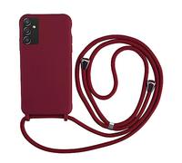 Cover con Collana Compatibile con Samsung Galaxy A14 5G,Case con Laccio per Il Collo Custodia con Cordino,Soft silicone Rosso
