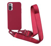 Cover con Collana Compatibile con Xiaomi Redmi Note 10 Pro 6.67,Case con Laccio per Il Collo Custodia con Cordino Soft silicone Case,Rosso