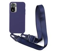 Cover con Collana Compatibile con Xiaomi Redmi Note 11 4G/Note 11S,Case con Laccio per Il Collo Custodia con Cordino Soft silicone Case,Blu