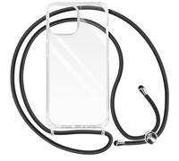 Cover con cordino per iPhone 15 Plus rigida bumper serie Corda trasparente