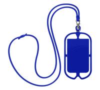Cover con cordino universale per smartphone con porta-carte serie NeckPouch blu