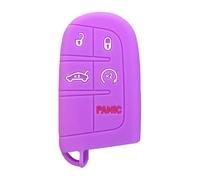Cover Copri Chiave per Auto Custodia Chiave per Jeep Compass Grand Cherokee per Dodge Durango Charger Challenger Journey per Fiat 5Button Portachiavi per Key FOB-Light Purple