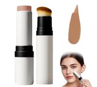 Cover Cream Stick, 2 in 1 Concealer Foundations Waterproof and Sweatproof, Dual-Ended Full Coverage Hydrating Concealer Balm With Brush