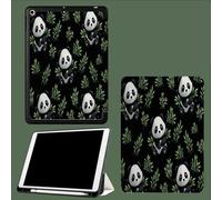 Cover Custodia Compatibile con iPad 9a 2021/8a Gen 2020/7a Gen 2019, Leggero Cover Protettivo Supporto con Pencil Holder,Auto Sveglia Sonno Carino Panda Gigante Cartoni Animati Animali-Nero