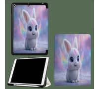 Cover Custodia Compatibile con iPad 9a 2021/8a Gen 2020/7a Gen 2019, Leggero Cover Protettivo Supporto con Pencil Holder,Auto Sveglia Sonno Carino Pietra Preziosa Coniglio Fiabe Animali-Blu