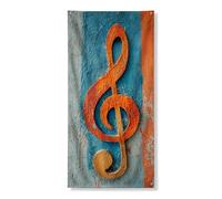 Cover decorativa per porta con note musicali, design vintage con chiave di violino per interni ed esterni, per festival musicali e vacanze, 91 x 182 cm