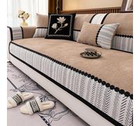 Cover di Divano di Chenille Morbido 2/3/4 Posti, Copertura di Forma a Forma Non Slip Universale per Tutta la Stagione, Protezioni per Mobili per Animali Domestici Lavabil Brown 30 * 50cm pillow cover