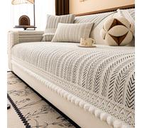 Cover di Divano di Chenille Morbido 2/3/4 Posti, Copertura di Forma a Forma Non Slip Universale per Tutta la Stagione, Protezioni per Mobili per Animali Domestici Lavabili per Cani Black 70 * 70cm