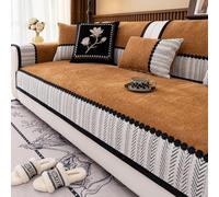 Cover di Divano di Chenille Morbido 2/3/4 Posti, Copertura di Forma a Forma Non Slip Universale per Tutta la Stagione, Protezioni per Mobili per Animali Domestici Lavabili per Cani Yellow 70 * 240cm