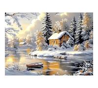 COVER Diamond Painting Kit Paisaje,30x40 cm DIY Pittura Diamante Kits,Mosaico Diamanti Painting per Decorazioni Casa,Cabaña de Cuento de Hadas