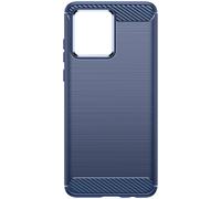 Cover flessibile per Moto G84 effetto carbonio Classic Carb blu