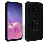 Cover Galaxy S10e Bi-materia Rigida Morbida Anello Magnetico Stand Nero