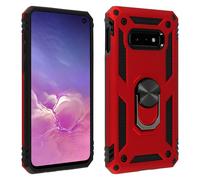 Cover Galaxy S10e Bi-materia Rigida Morbida Anello Magnetico Stand Rosso