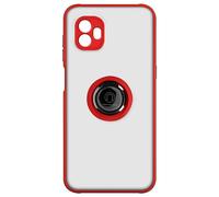 Cover Galaxy Xcover 6 Pro Bimateria Anello Metallico Supporto Rossa