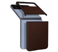 Cover Galaxy Z Flip4 Pelle Resistente Elegante Bordo Rigido Marrone