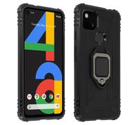 Cover Google Pixel 4A Bi-materiale Anello Supporto Video nero