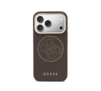 Cover Guess effetto pelle traforata marrone compatibile MagSafe per iPhone 17 Pro