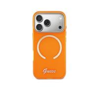 Cover Guess IML con Iscrizione Metallica Arancione per iPhone 17 Pro Max MagSafe