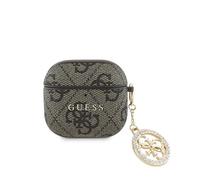 Cover Guess per AirPods 4 - Custa in Pelle Marrone con Logo 4g e Charm