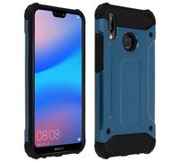 Cover Huawei P20 Lite Protezione Bi-materia Anti-caduta Blu scuro