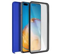 Cover Huawei P40 Pro Silicone Fronte Retro blu