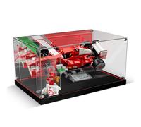 Cover in acrilico compatibile con Lego Ferrari F2004 & Michael Schumacher 11375, trasparente antiappannamento con illuminazione a LED e background HD (Only Case - Model Not Included)