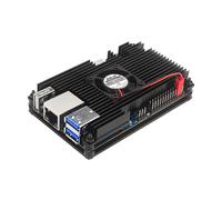 Cover in alluminio arancione per Raspberry Pi 5/5B, con ventola di raffreddamento, custodia in lega di alluminio con dissipatore di calore in