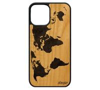 Cover in legno per Apple iPhone 12 Pro Max Silicone mappa mondo Case Terra Planete Paesi Bumper 128 GB di protezione Globe Grigio Atlante