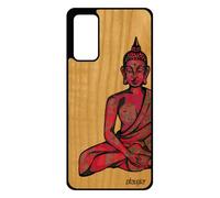 Cover in legno per Samsung Galaxy S20 FE silicone Buddha cover case tibet mobile image Rose graphic etui cadeau anniversaire soleil zen