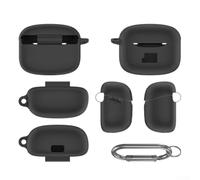 Cover in Silicone per Auricolari per jbl Tune per flex 2 - Custodia Protettiva Morbida Antiurto con Cordino Borsa da Trasporto Bianca(Black)