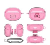 Cover in silicone per shokz Open Dots ONE, trasparente, per custodia in TPU con assorbimento degli urti, protezione robusta stile telefono, spessore 3,7 cm (rosa trasparente)