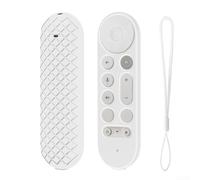 Cover in silicone per telecomando Google TV per Streamer 4K 2024, custodia protettiva antiscivolo con cordino, guscio morbido per una maggiore presa e durata, colore nero (bianco)