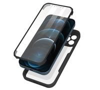 Cover iPhone 12 Pro Max Retro Fronte Polimero Rinforzata Bordo Nero
