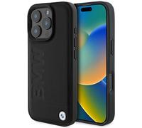 Cover iPhone 16 Pro CG Mobile Hardcase BMW In Pelle Nera MagSafe Compatibile